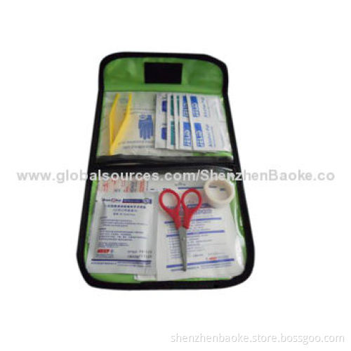 Travel sports first aid kit wallet with PVC clear pocket